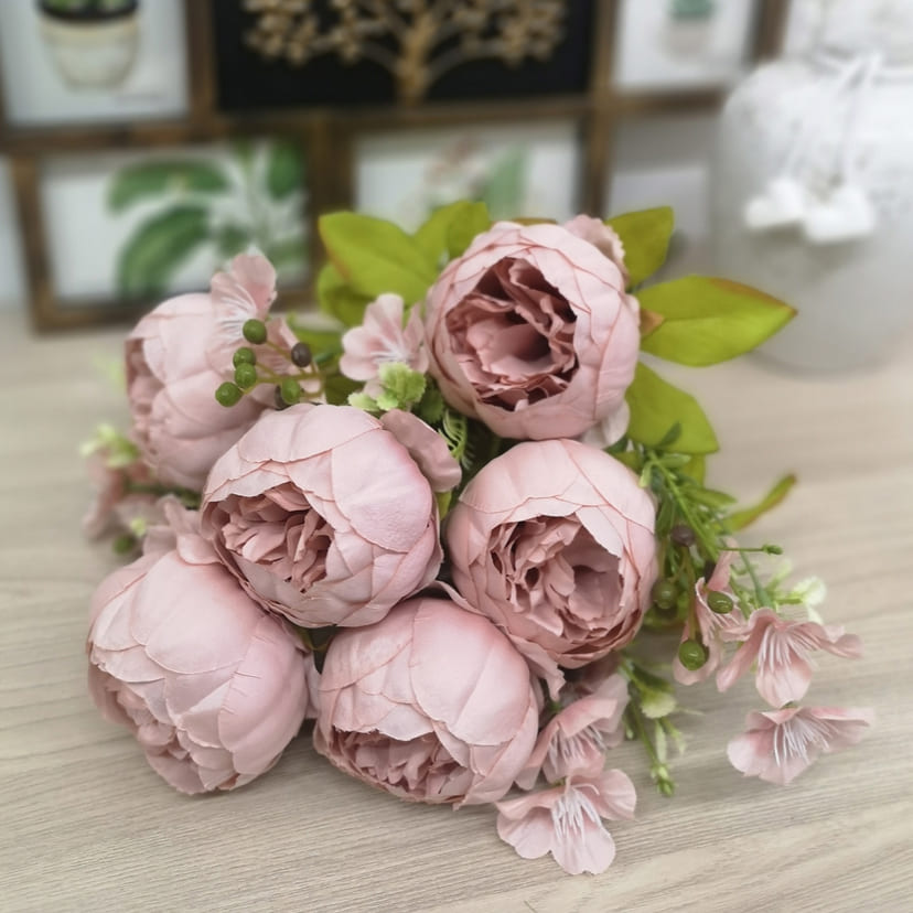 Искусственные цветы в Перми | Цветы искусственные «Пионы», розовый, винтаж, букет