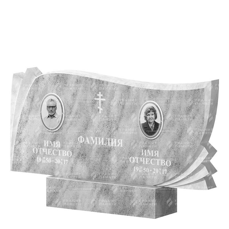 Памятники из мрамора в Перми | Двойной мраморный памятник ФМ-265