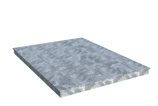 Площадки на могилу в Перми | Площадка с вертикальной (10 см) мраморной облицовкой