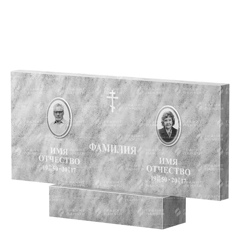 Памятники из мрамора в Перми | Двойной мраморный памятник, прямой