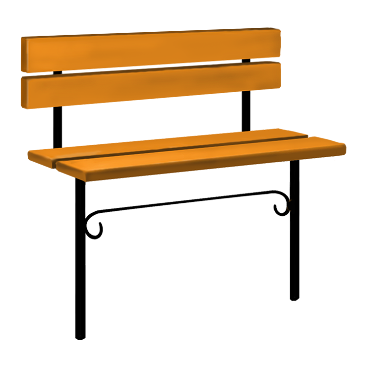 Металлические оградки, столы, скамейки в Перми | Скамейка №4 со спинкой