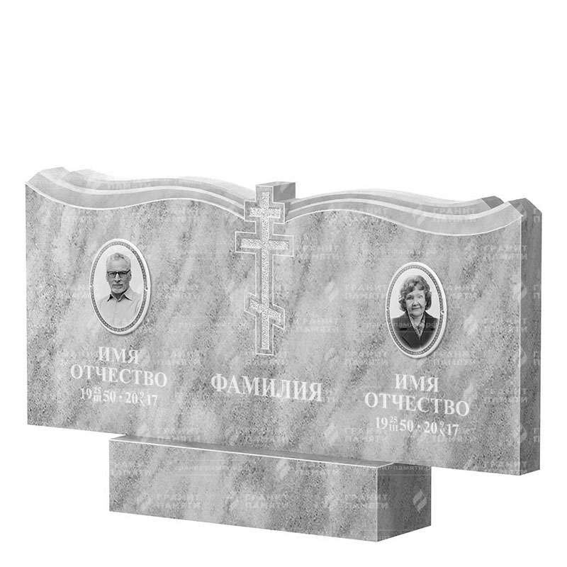 Памятники из мрамора в Перми | Двойной мраморный памятник ФМ-262