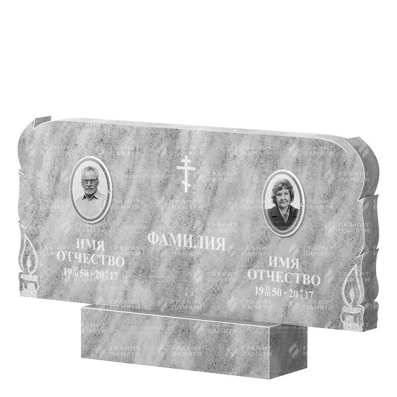 Памятники из мрамора в Перми | Двойной мраморный памятник ФМ-133