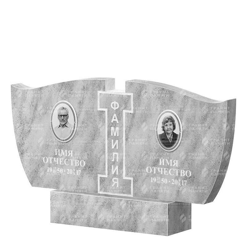 Памятники из мрамора в Перми | Двойной мраморный памятник ФМ-138