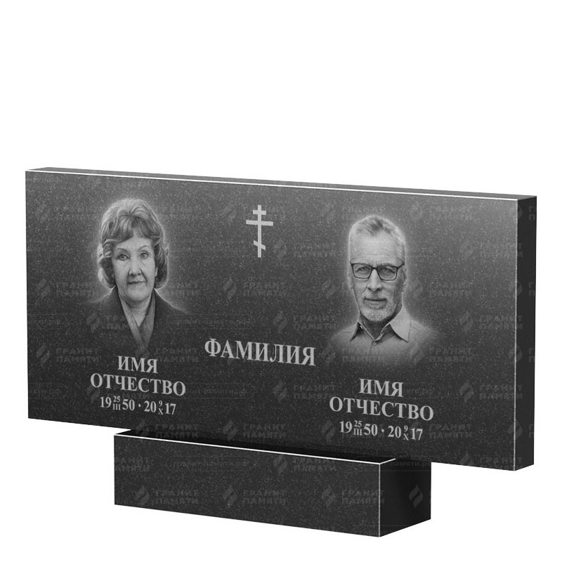 Памятники из гранита двойные в Перми | Двойной гранитный памятник, прямой