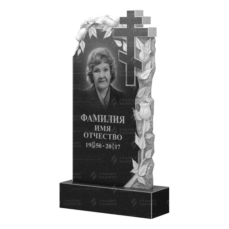 Памятники из гранита с цветами в Перми | Гранитный памятник ФГ-088