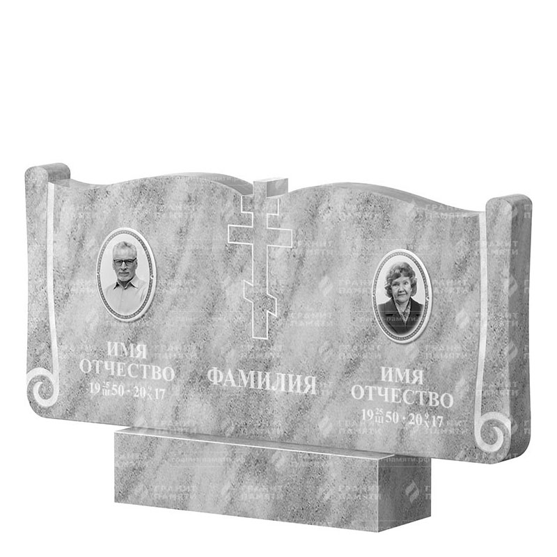Памятники из мрамора в Перми | Двойной мраморный памятник ФМ-263