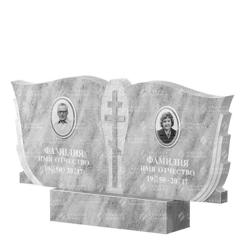 Памятники из мрамора в Перми | Двойной мраморный памятник ФМ-136