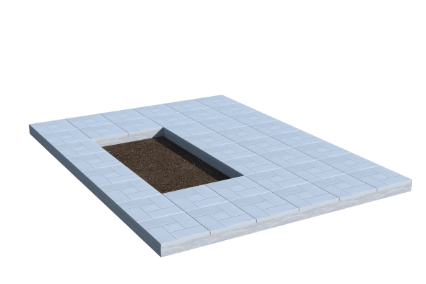 Площадки на могилу в Перми | Площадка с тротуарной плиткой (под цветник)