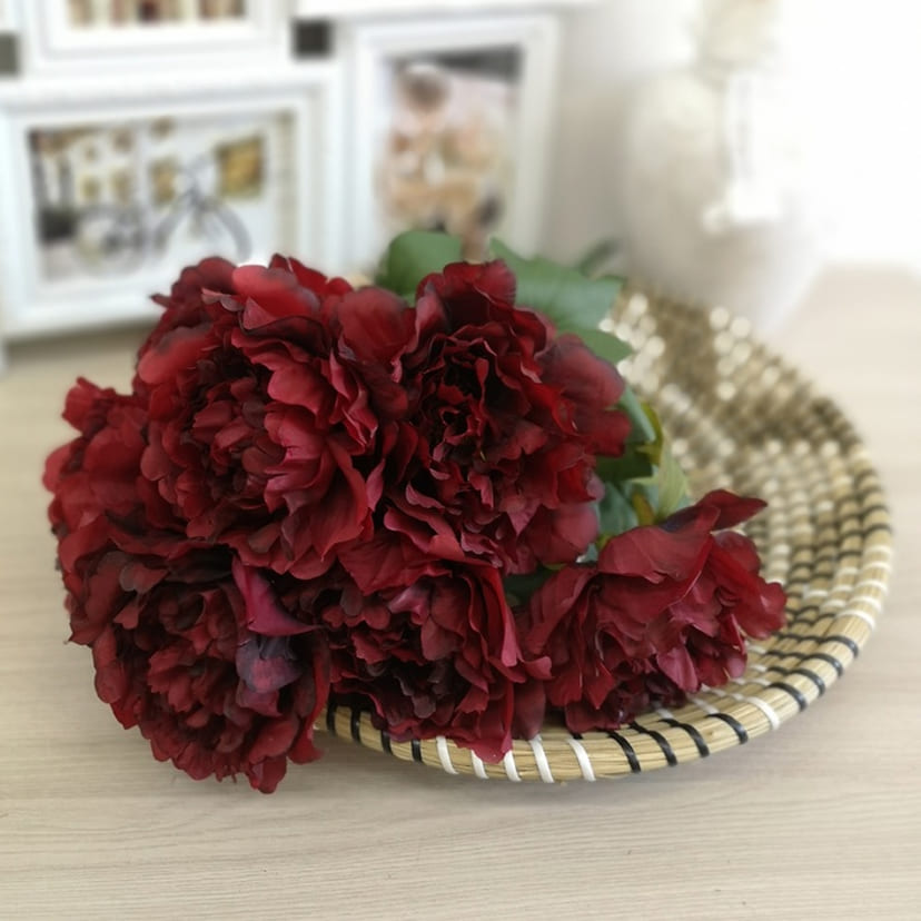 Искусственные цветы в Перми | Цветы искусственные «Пионы», бордовые, букет