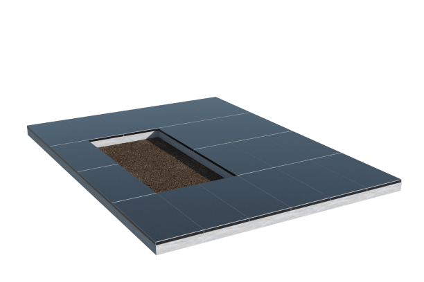 Площадки на могилу в Перми | Площадка с облицовкой гранитом Габбро (под цветник)