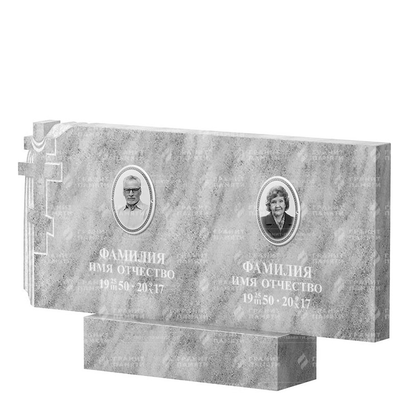 Памятники из мрамора в Перми | Двойной мраморный памятник ФМ-139