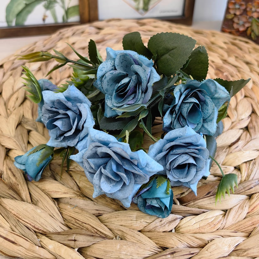 Искусственные цветы в Перми | Цветы искусственные «Розы», синие, букет