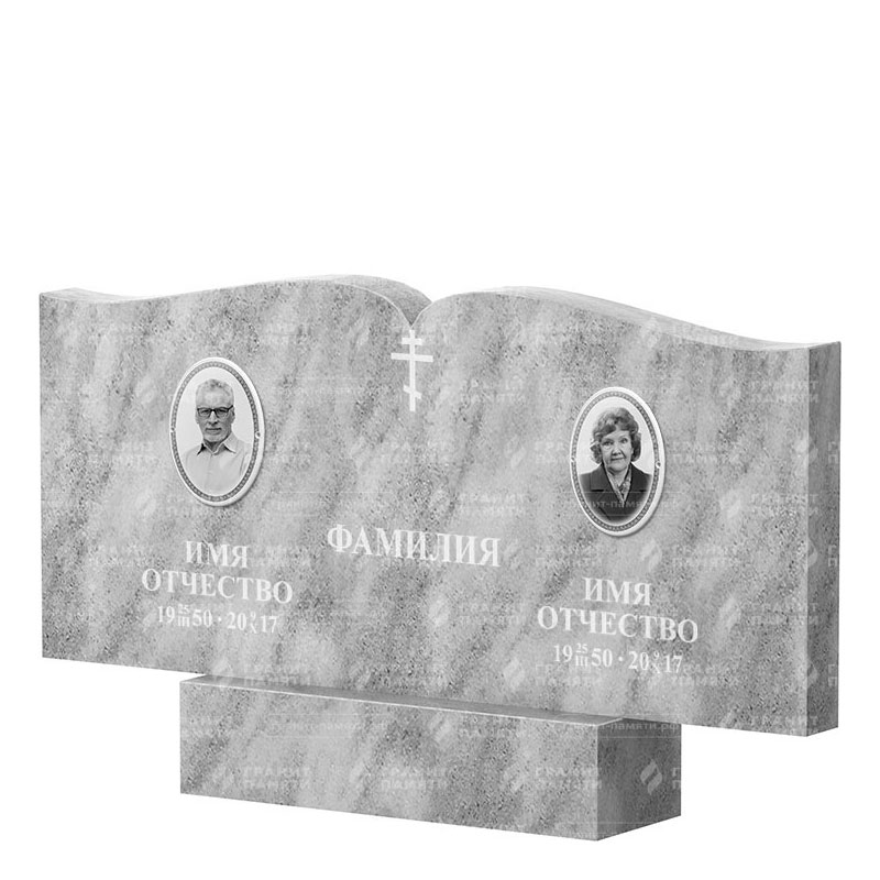 Памятники из мрамора в Перми | Двойной мраморный памятник ФМ-259