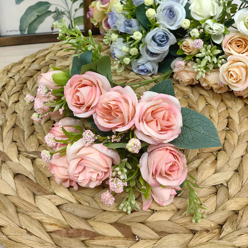 Искусственные цветы в Перми | Цветы искусственные «Розы», нежно-розовые, букет