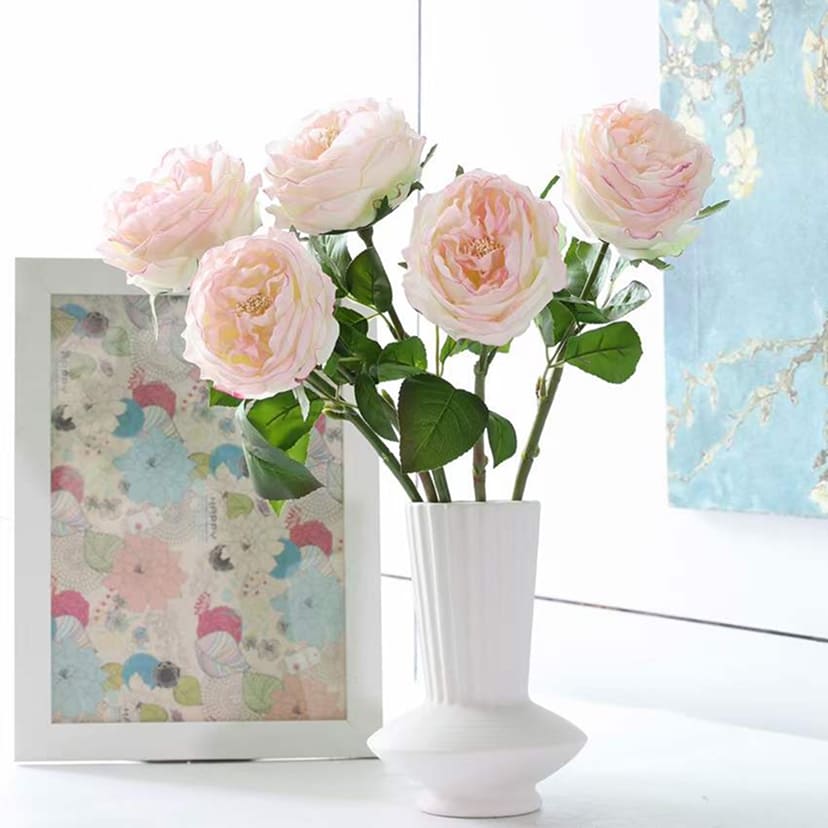 Искусственные цветы в Перми | Цветок искусственный «Роза пионовидная», молочно-розовая, одиночный