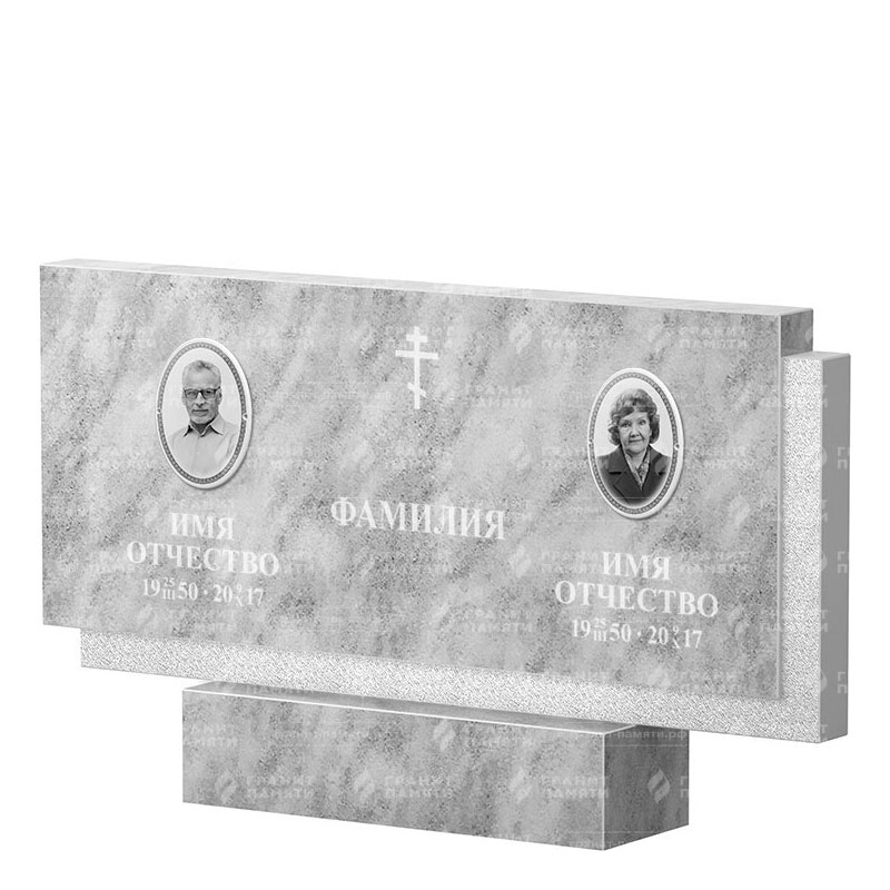 Памятники из мрамора в Перми | Двойной мраморный памятник ФМ-132