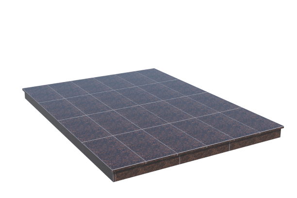 Площадки на могилу в Перми | Площадка с вертикальной (10 см) облицовкой Дымовским гранитом